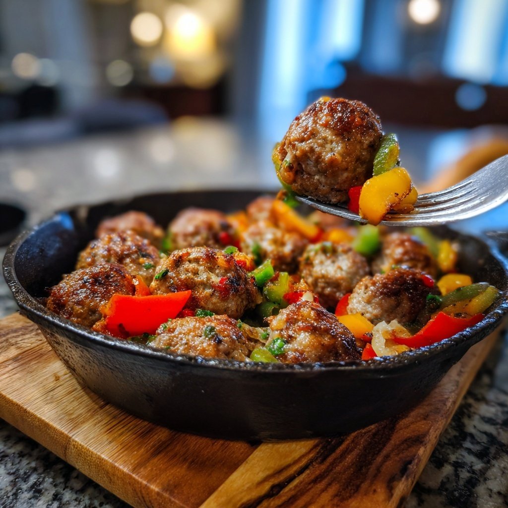 Ground Turkey Meatball Skillet