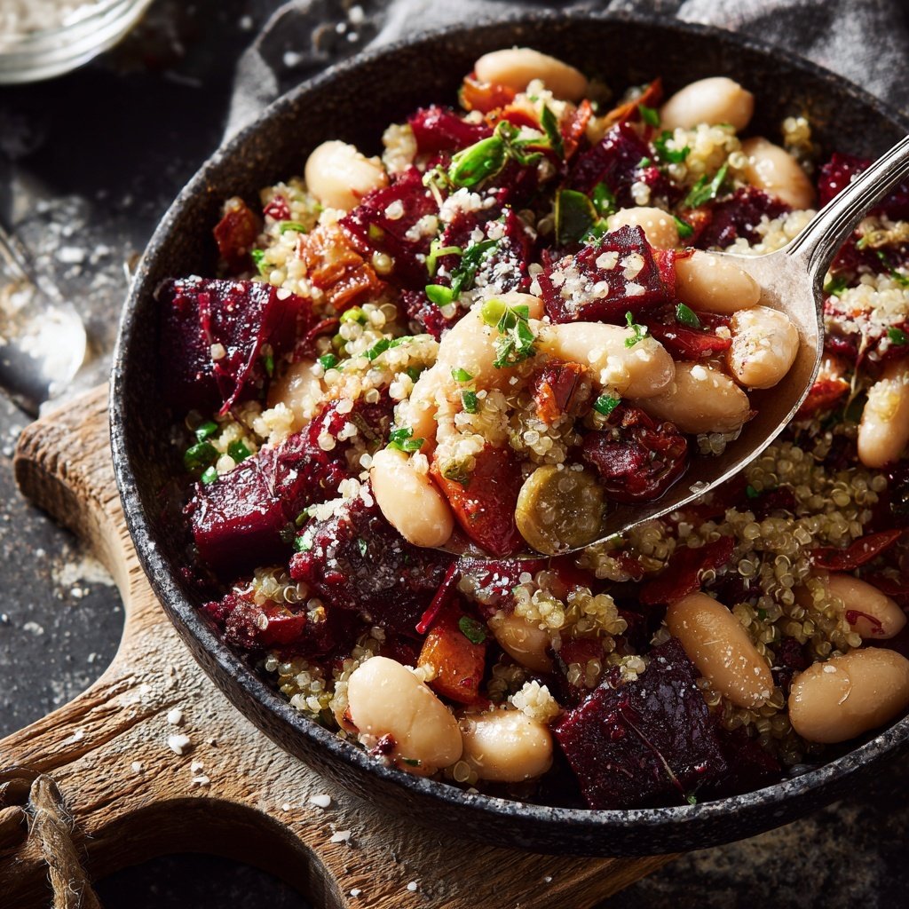 Roasted Beet White Bean Grain Bowl
