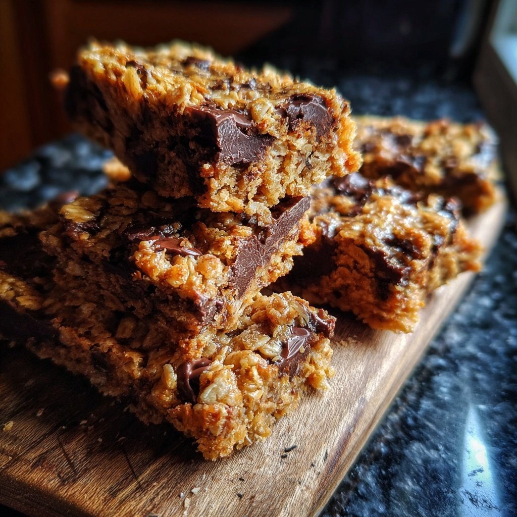 Chocolate Peanut Butter Oat Bars