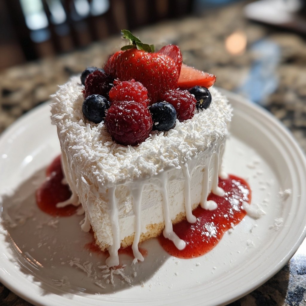 Mini Heart Cake with Coconut Berry Cream