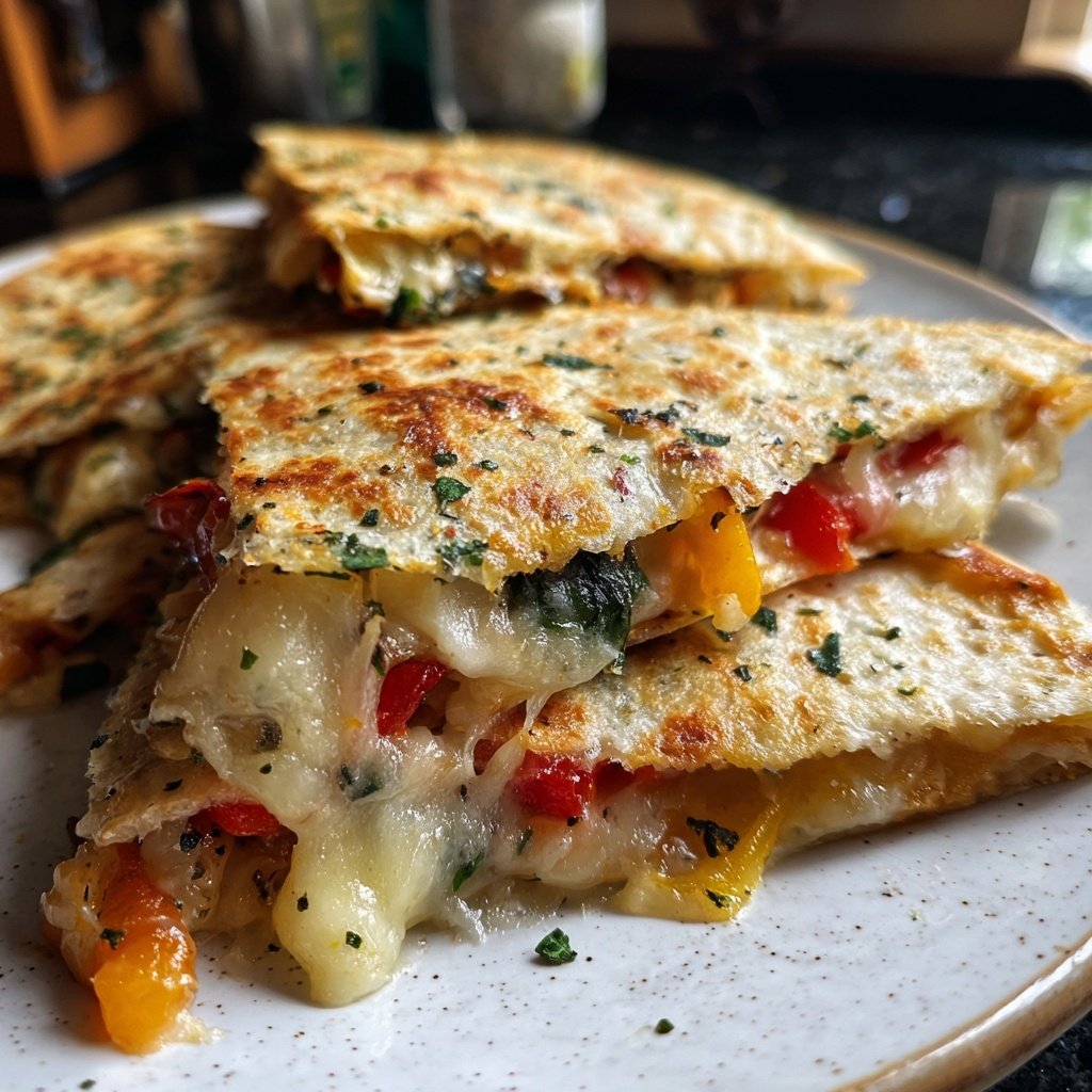 Super Bowl Appetizer Cheesy Veggie Quesadillas