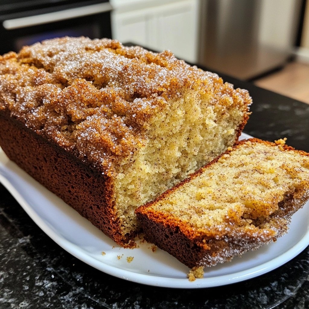 Banana Bread with Cinnamon Sugar Topping Recipe