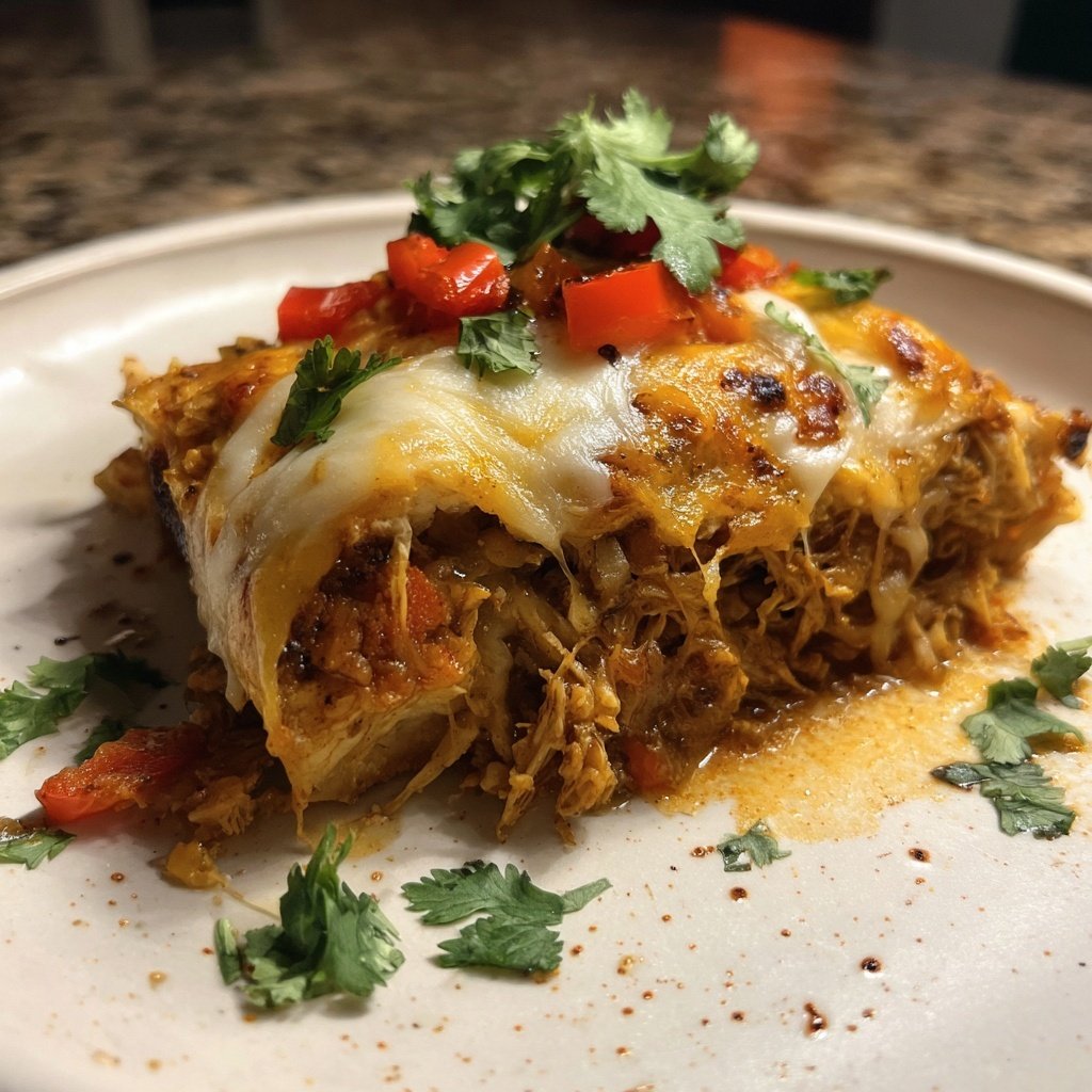 Shredded Chicken Burrito Bake