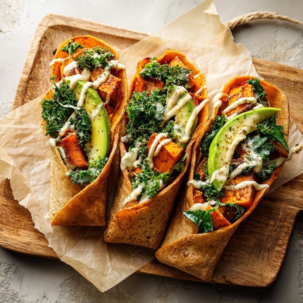 Healthy Lunch Roasted Sweet Potato Wraps